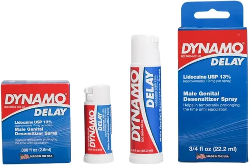 Vista 5 de Dynamo Delay - Spray de tamaño de viaje para hombres, fórmula de lidocaína al 13% para ayudarte a durar más tiempo en la cama, control compacto