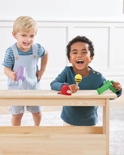 Vista 5 de Skip Hop Juego de herramientas de juguete de 4 piezas para niños pequeños a partir de 2 años, juego de herramientas de zoológico