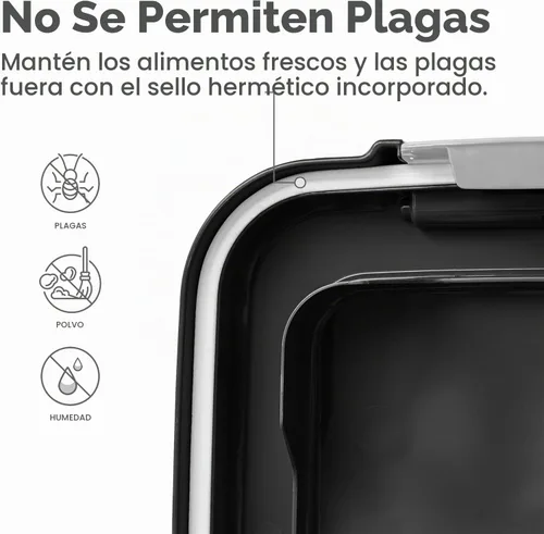 Vista 4 de IRIS USA Contenedor hermético para almacenamiento de alimentos para Negro