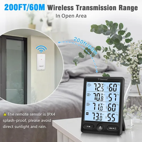 Vista 3 de Geevon Sensor remoto inalámbrico TX19 para exteriores 8646/23190/8688/8667/86258/86250/86268/86297/86275/86300/8614/86282/86278/86281 Termómetro