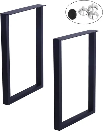 Vista 20 de MBQQ Patas para muebles de 15.7" de altura 17.7" de ancho, tubo cuadrado rústico decorativo, patas de mesa de metal resistente, patas de escritorio