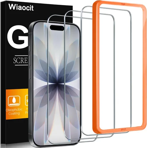 Vista 22 de Wiaocit 3 Pack Tempered Glass Screen Protector for iPhone 13 Pro with 3 Pack Camera Lens Protector, 9H Hardness, Bubble Free, Case Friendly