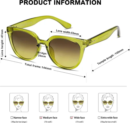 Vista 5 de SOJOS Gafas de sol polarizadas redondas para mujer, estilo de moda, protección UV, lentes de sol, SJ2175