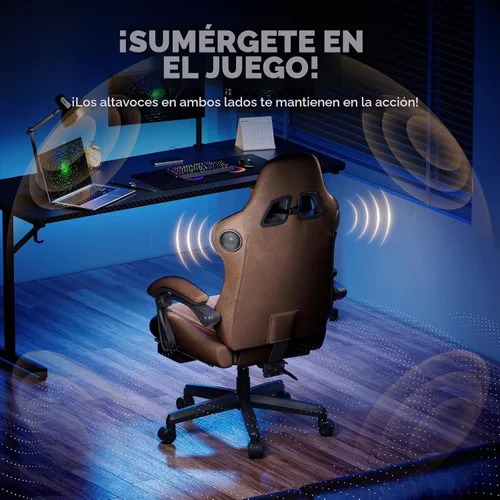 Vista 4 de GTPLAYER ACE-PRO Sillas Gaming Musicales – Altavoces Integrados, Soporte de App y Control Bluetooth, Sillas de Juegos de Computadora con Reposapiés