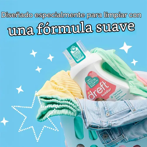 Vista 6 de Dreft Detergente líquido para ropa infantil, suave para pieles sensibles, 42 onzas líquidas, 32 cargas, paquete de 2 (el embalaje puede variar)
