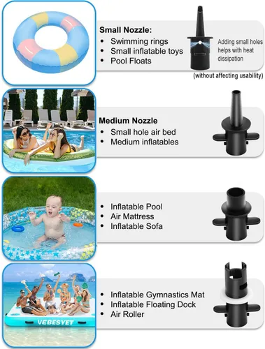 Vista 9 de Electric Air Pumps for Inflatables Gymnastics Track Mat Pool Float