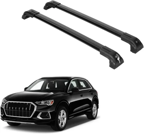 Vista 23 de ERKUL Barras Transversales de Techo para Audi Q3 2012-2018 Barras Transversales de Aluminio con Candado Antirrobo para Techo Compatible con Negro