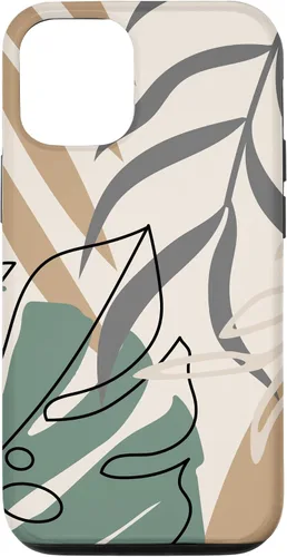 Vista 28 de Funda abstracta minimalista exótica para iPhone 16 Tropical Botanical Beige Brown