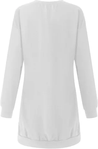 Vista 5 de Vestido de Halloween para mujer, casual, color sólido, manga larga, cuello redondo, bolsillo