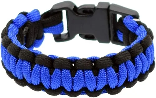 Vista 2 de BDM - Pulsera de Paracord supervivencia de Color Azul paracaidas - Modelo 1
