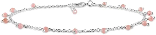 Vista 32 de Yanara Tobilleras de piedras preciosas para mujer, piedra natal natural, chapada en plata, joyería hecha a mano en 8.5 + 1.5 pulgadas, cristales