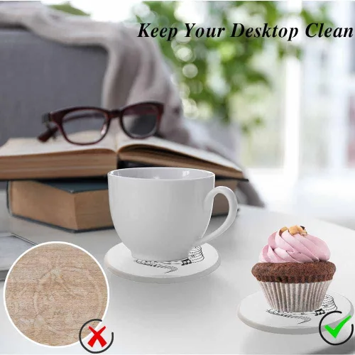 Vista 5 de oFloral Juego de 2 posavasos con notas musicales para líneas de bebidas, melodía, simples y creativas, para decoración del hogar, juego de 2, 4