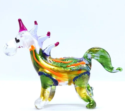Vista 10 de Figuras en miniatura de unicornio soplado a mano, arte de cristal de fantasía, animales de fantasía, regalo coleccionable para decoración del hogar