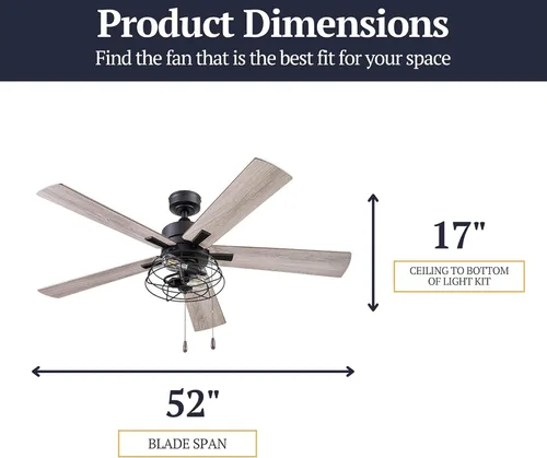 Vista 5 de Prominence Home - Ventilador de techo Marshall 51457-01, 52, negro mate