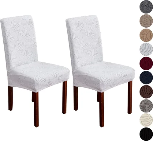 Vista 31 de Fundas para Sillas de Comedor, Fundas para Sillas de Comedor Elásticas Parsons, Protector de Sillas de Cocina para Comedor, Extraíbles, Lavables