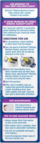 Vista 10 de OxiClean - Limpiador de lavadora con olor, 4 unidades Washing Machine Odor Eliminator, Removes Odor-Causing Residue, HE & Standard Washer Safe