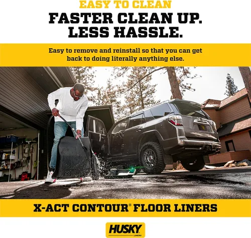 Vista 4 de Husky Liners X-act - Alfombrillas de piso de contorno Compatible con Toyota Tundra CrewMax 2022 - 2024 2ª fila, 1 pieza negro - 53791