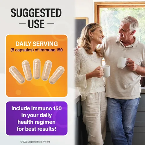 Vista 4 de Immuno 150, suplemento para el sistema inmune, repleto de 70 minerales vegetales, 13 vitaminas esenciales y 68 nutrientes adicionales - 150 cápsulas