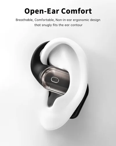 Vista 2 de Auriculares de oreja abierta, auriculares sobre la oreja con ganchos para los oídos, auriculares Bluetooth inalámbricos verdaderos con micrófono