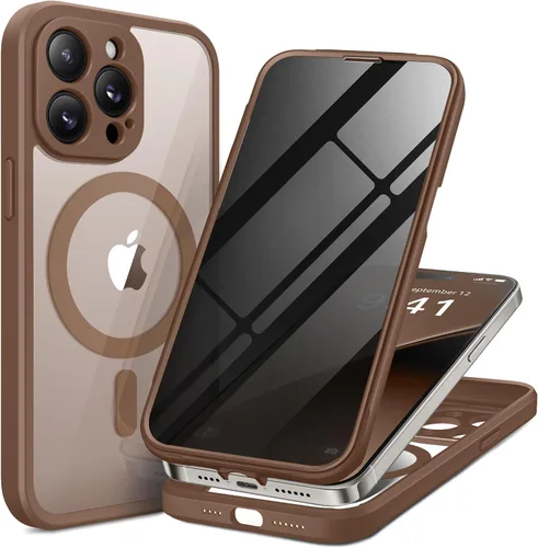Vista 56 de BERFY Funda para iPhone 12 Pro Max, compatible con MagSafe, protector de pantalla de privacidad integrado y protección de cámara, antiespía