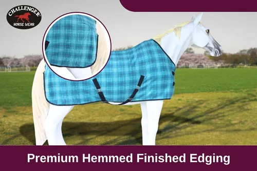 Vista 4 de Challenger Caballo Polar Soft Fleece Cooler Liner Ejercicio Manta Mecha Humedad 43EE07 Turquesa/Cuadros