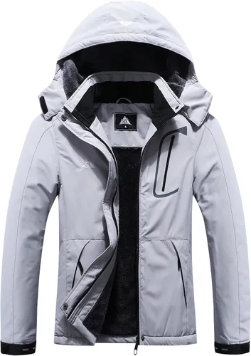 Vista 7 de Chaqueta de esquí impermeable para mujer, resistente al viento, cortavientos, abrigo de nieve cálido con capucha