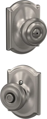 Vista 102 de SCHLAGE F10 GEO 716 Pomo de Puerta Georgiano, Cerradura de Paso para Pasillo y Armario, Bronce Envejecido (Paquete de 4)