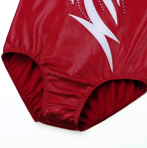 Vista 5 de BAOHULU Leotardos para niñas para gimnasia y danza, bordados, con purpurina, pantalones cortos atléticos de 5 a 14 años