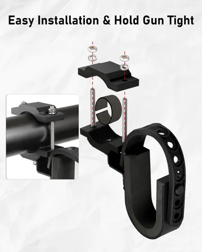Vista 4 de Belinous Soporte para Armas UTV, Rack para Armas UTV Rack para Arco Soporte para Pala se Ajusta a Barras de Rollo de 1.75"- 2" Compatible