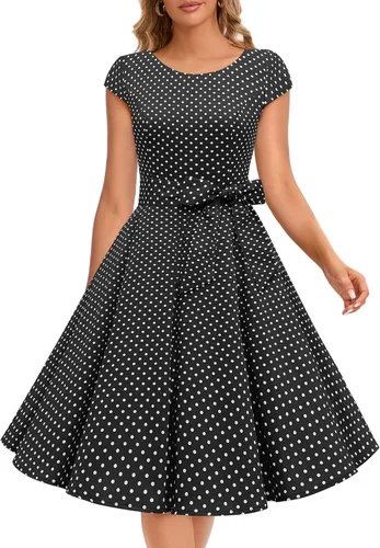 Vista 86 de Dressystar - Vestidos clásicos de fiesta con mangas casquillo, estilo Rockabilly y retro de la década de 1950