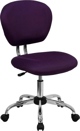 Vista 21 de Silla de trabajo de malla con respaldar medio Flash Furniture con brazos y base, Metal, Marrón café