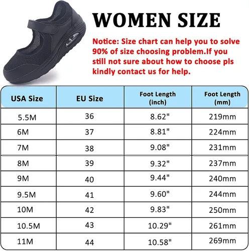 Vista 5 de Zapatos de enfermería de trabajo para mujer, antideslizantes, ajustables y transpirables, para caminar, fitness, informal, enfermería, ortopédicos