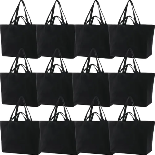 Vista 11 de Bolsa de lona grande y resistente de 27 x 16 x 8 pulgadas, extra grande, más grande, para compras, playa, bolsas reutilizables
