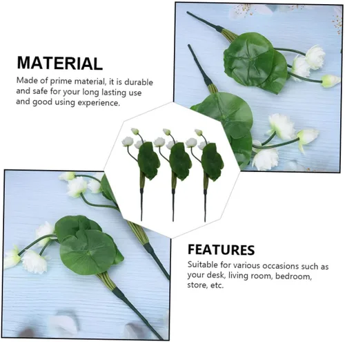 Vista 8 de DECHOUS 3 piezas de flores falsas de seda artificiales para decoración del hogar, ornamento falso de seda para el hogar