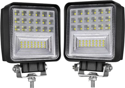 Vista 14 de Willpower 2 piezas 7 pulgadas 51 W negro punto haz redondo LED trabajo barra de luz DC 9-30 V para camión coche ATV SUV 4X4 Jeep camión lámpara