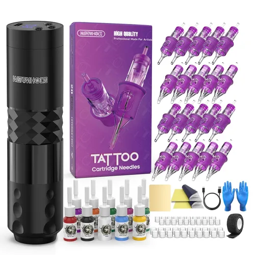Vista 9 de Kit de tatuaje inalámbrico Wormhole para principiantes y artistas