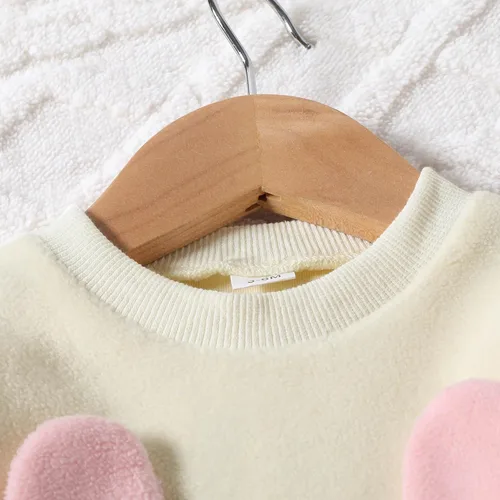 Vista 4 de Conjunto de sudadera bordada de conejo para recién nacidos, niñas y niños, ropa de primavera y otoño