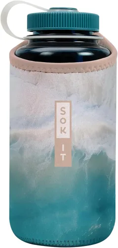 Vista 172 de Sok It BotlSok Funda para botella de agua con cubierta de neopreno aislante (Floral abstracto, se ajusta a CamelBak o Nalgene de 12 onzas)