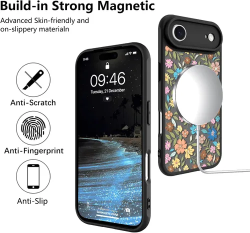 Vista 39 de KANGHAR - Funda compatible con iPhone 11, diseño de leopardo negro, textura de neumático antideslizante, a prueba de golpes, funda protectora