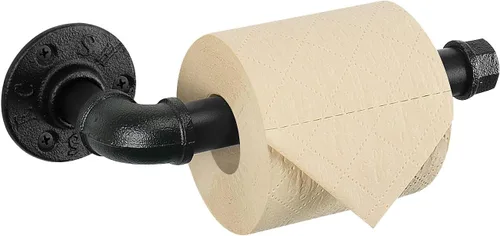 Vista 9 de Livabber Portarrollos de papel higiénico de tubo industrial, estilo vintage, soporte de pared para baño, sala de estar y cocina