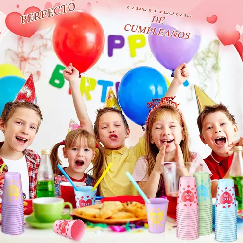 Vista 5 de Zubebe 64 vasos de plástico para el día de San Valentín, vasos de plástico de 9 onzas para café, jugo, bebidas, aniversario, boda, vacaciones