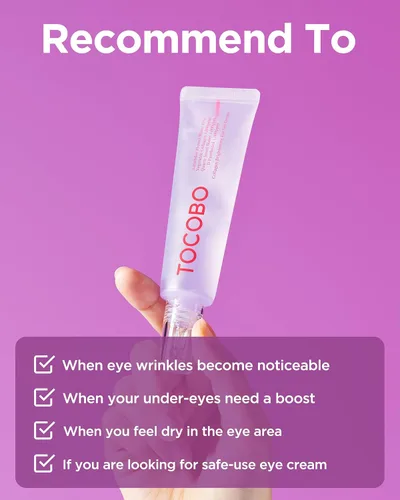 Vista 5 de Crema de gel iluminadora de ojos con colágeno, tratamiento vegano coreano para ojeras y ojos hinchados, fórmula ligera e hidratante con niacinamida