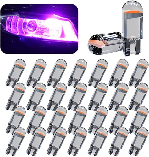 Vista 11 de Paquete de 30 bombillas LED para coche 194, 0.36W 12V T10 6000K luces interiores, bombillas LED COB 168 2825 W5W cuña, reemplazo universal para luz