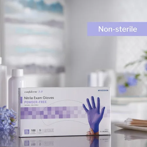 Vista 5 de McKesson Confiderm 3.0 Disposable Nitrile Exam Glove Standard Cuff Length