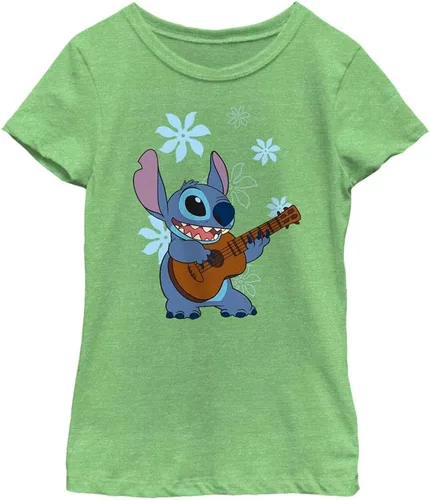Vista 22 de Camiseta de danza floral Lilo & Stitch con ukelele para niñas Gris asfalto