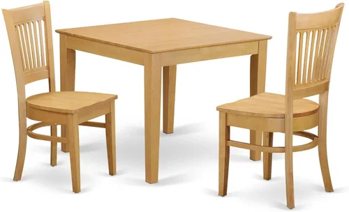 Vista 13 de East West Furniture OXVA3-LWH-C - Juego de muebles de comedor de 3 piezas contiene una mesa de cocina cuadrada y 2 sillas de comedor tapizadas