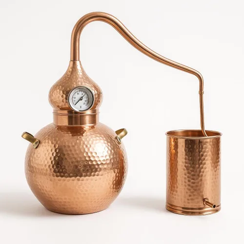 Vista 4 de 5 litros Alambique de cobre puro para whisky, aguardiente, aceites esenciales de Copperholic