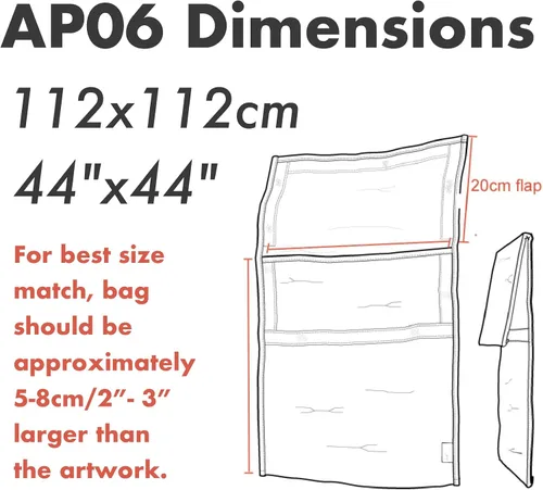 Vista 5 de Bolsos de Arte (AP06-44 1/2" x 44 1/2") - Fuertes • Absorbentes de impacto • Reutilizables • No tóxicos • Impermeables • Forro libre de ácidos - Azul