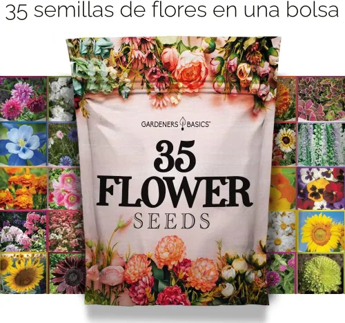 Vista 5 de Gardeners Basics, paquetes de semillas de flores para plantar 35 variedades individuales perennes, anuales, semillas de flores silvestres
