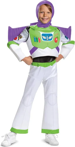 Vista 5 de Disney Pixar Woody Toy Story 4 Deluxe Boys' Costume & Buzz Deluxe, White, Small (4-6)